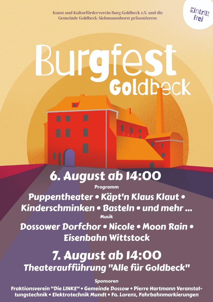 Burgfest 2022 am 6. August Burg Goldbeck